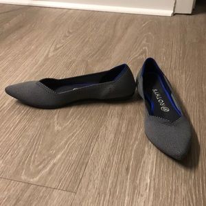 Rothys pointed toe flats - cloud grey Birdseye 8.5